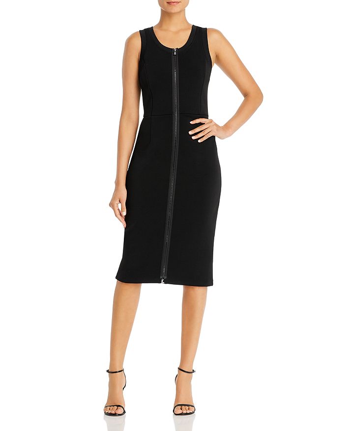 Armani Collezioni Emporio Armani Sleeveless Zip Sheath Dress In Black