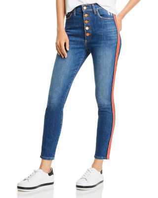 alice and olivia good high rise exposed button jeans