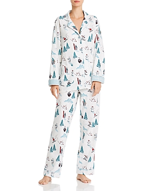 Pj Salvage Printed Flannel Pajama Set In Bearly Awake
