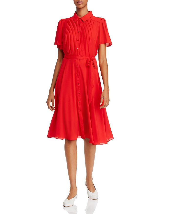 nanette Nanette Lepore Pintucked Flutter-Sleeve Dress | Bloomingdale's