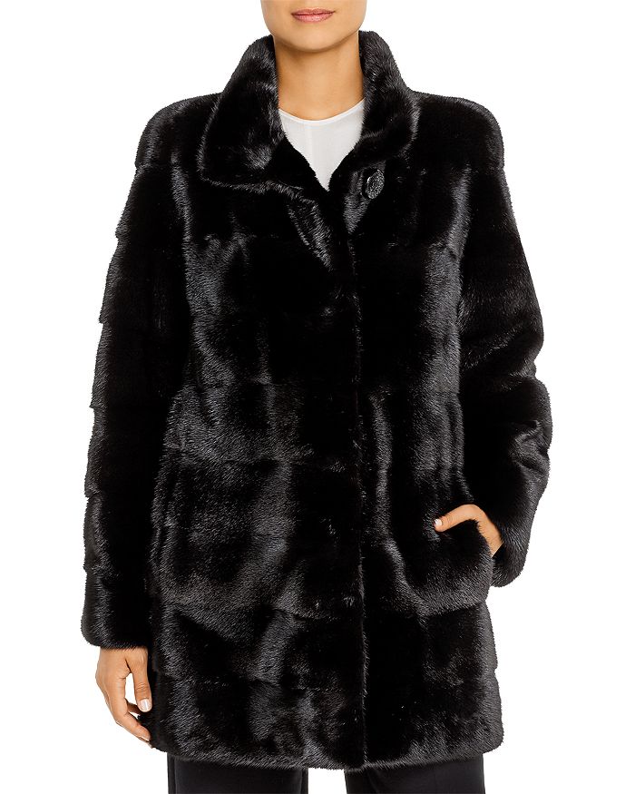 Maximilian Furs Mink Fur Coat In Black