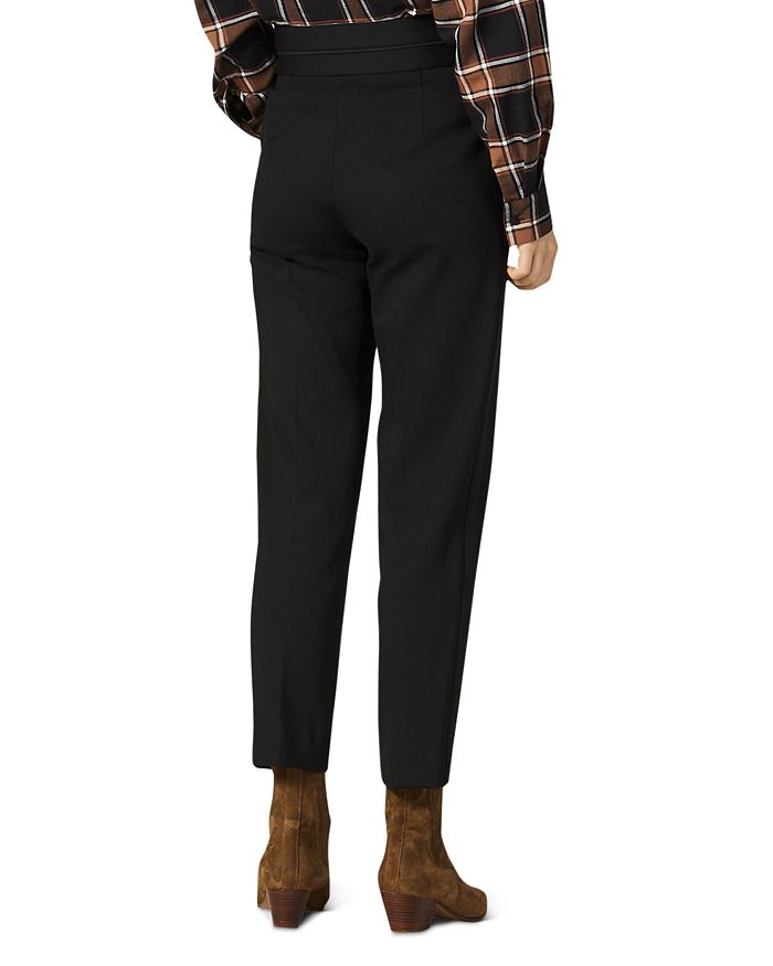 Shop Sandro Nalla Tapered Ankle-length Pants In Black