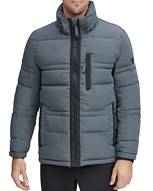 Shop Marc New York Huxley Removable-hood Down Jacket In Charcoal