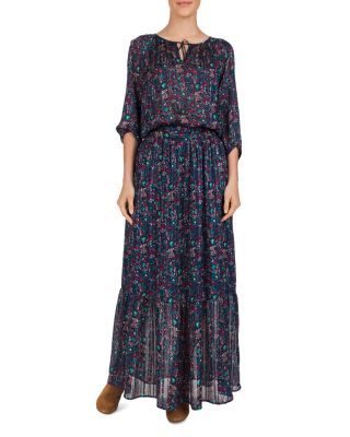 gerard darel maxi dress Gerard Darel Metallic-Paisley Maxi Dress