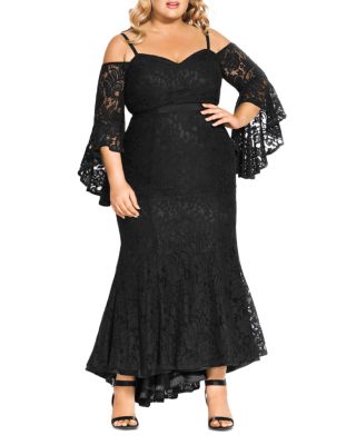 City Chic Plus - Mesmerize Sweetheart Lace Dress