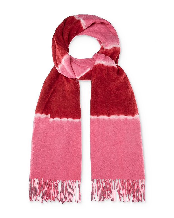 Charlotte Simone Betty Tie-dye Wool Scarf In Pink/white