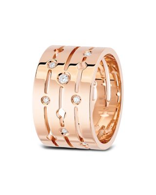 dinh van 18K Rose Gold Pulse Ring with Diamonds