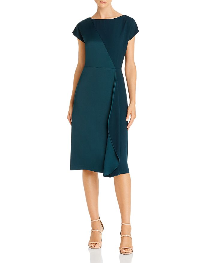 Donna Karan Satin-Contrast Sheath Dress | Bloomingdale's