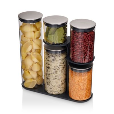 Podium™ 100 5-Piece Glass Storage Jar Set with Stand