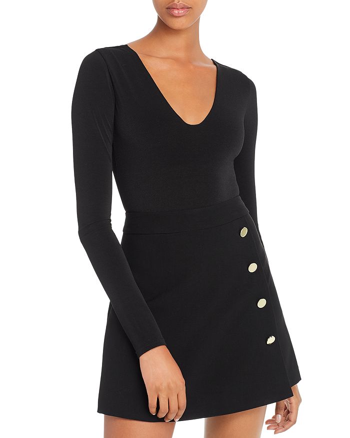 Alice and Olivia Alice Olivia Miley V Back Bodysuit Bloomingdale s