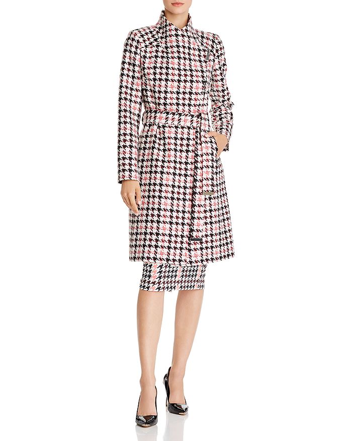 Ted Baker Abellaa Houndstooth Belted Coat - 100% Exclusive In White