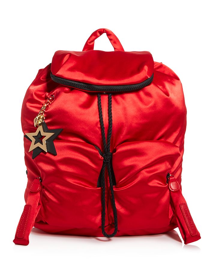See By Chloé See By Chloe Joy Rider Satin Backpack In Radiant Red/gold