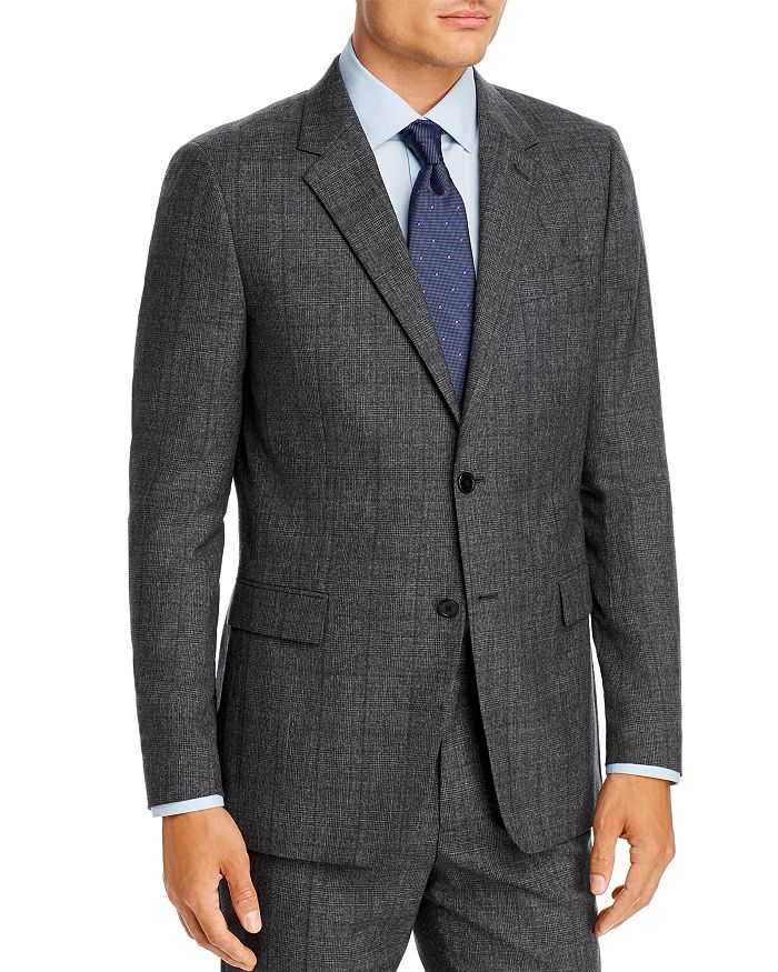 Theory Chambers Tonal Plaid Slim Fit Suit Jacket In Charcoal