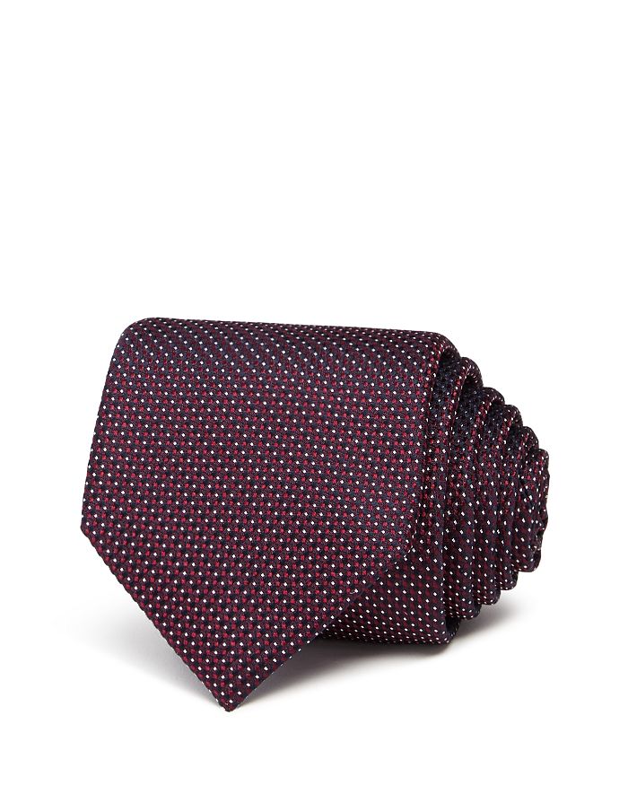 Ted Baker Textured Dot Silk Classic Tie In Burgundy
