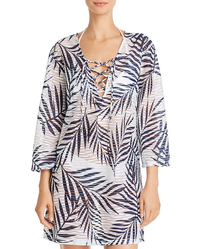 J. Valdi LaceUp VNeck Tunic Swim CoverUp Bloomingdale's