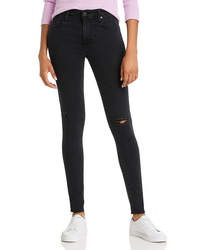 AG High-Rise Jeans in Altered Black Destructed | Bloomingdale's