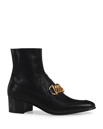 Gucci Men S Leather Horsebit Chain Boots Bloomingdale S