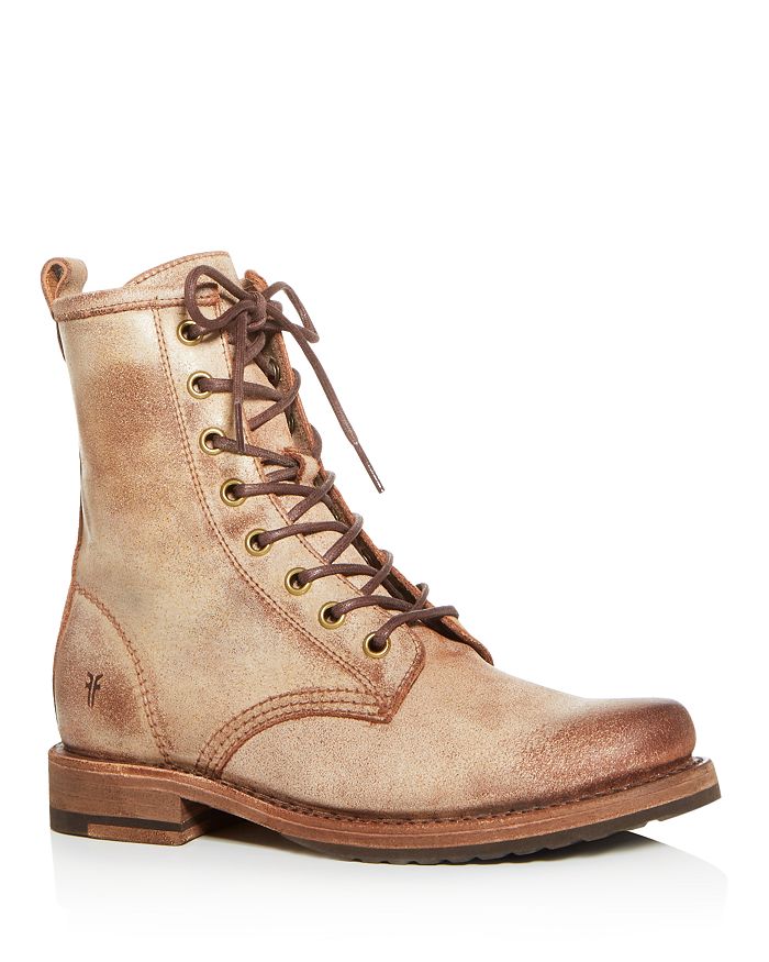 Frye Women's Veronica Distressed Combat Boots In Chocolate