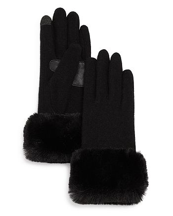 Echo - Faux-Fur Cuff Tech Gloves - 100% Exclusive