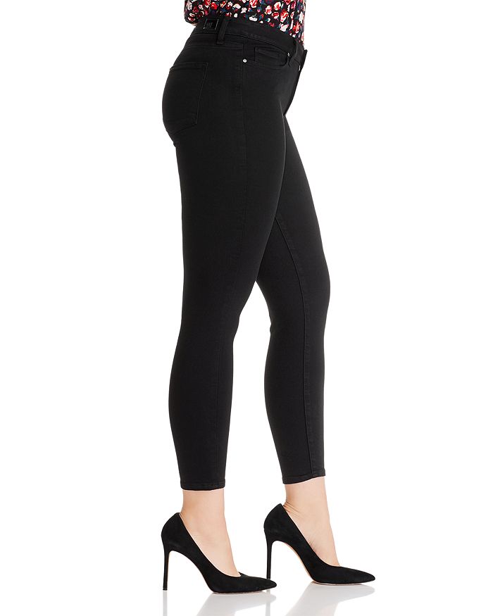 Shop Paige Transcend Verdugo Mid Rise Cropped Skinny Jeans In Black Overdye