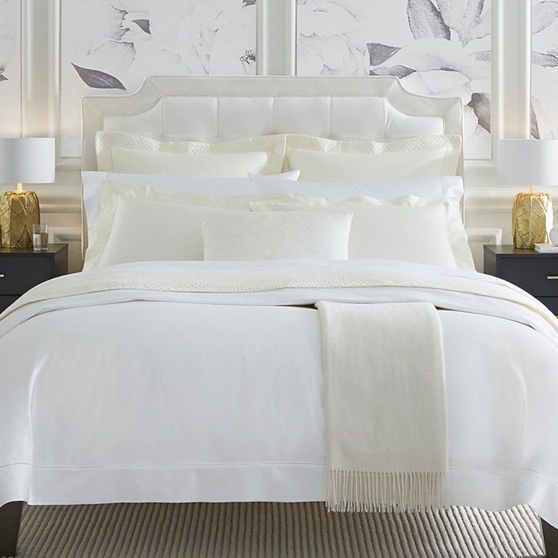 Sferra Milos European 1,020 Thread Count Solid Sateen Sham In White