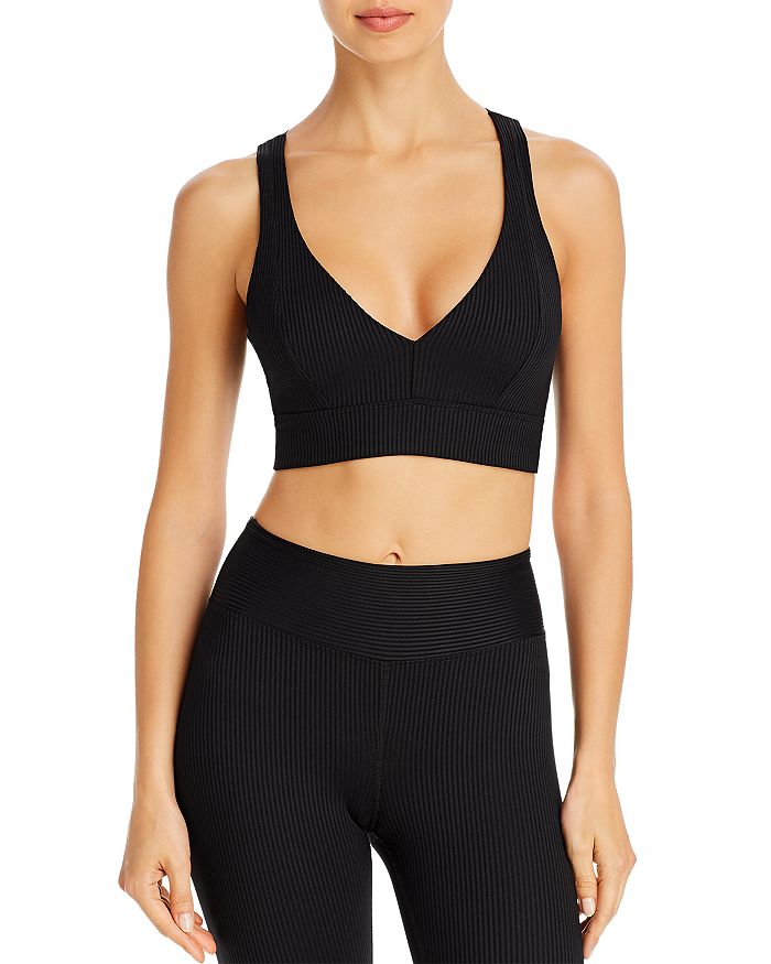 YEAR OF OURS YEARS OF OURS VICTORIA RIBBED CUTOUT SPORTS BRA,TN1019-BK
