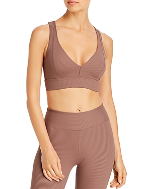 Year Of Ours Years Of Ours Victoria Ribbed Cutout Sports Bra In Coco