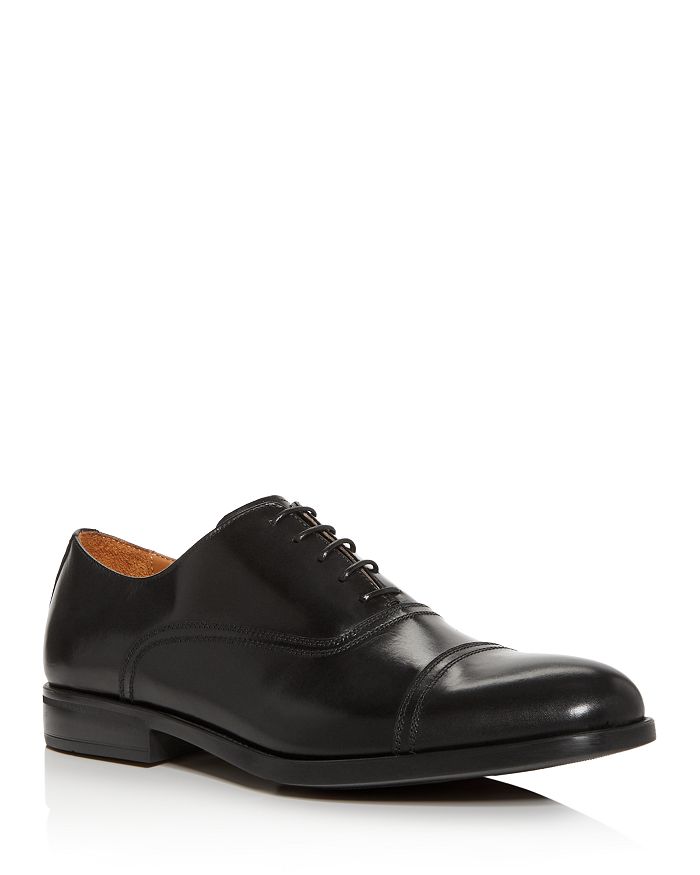 Shop Bruno Magli Men's Butler Leather Cap-toe Oxfords In Black
