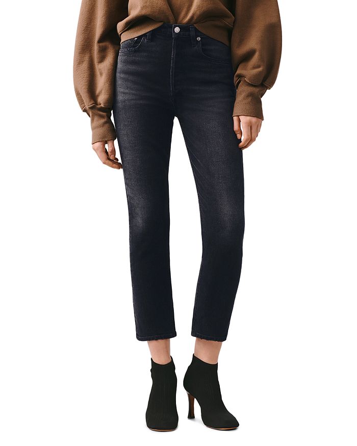 AGOLDE Riley High Rise Cropped Jeans in Progress | Bloomingdale's