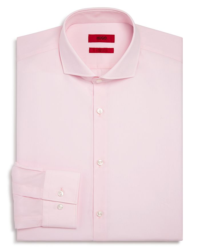 Shop Hugo Solid Slim Fit Dress Shirt In Light Pink
