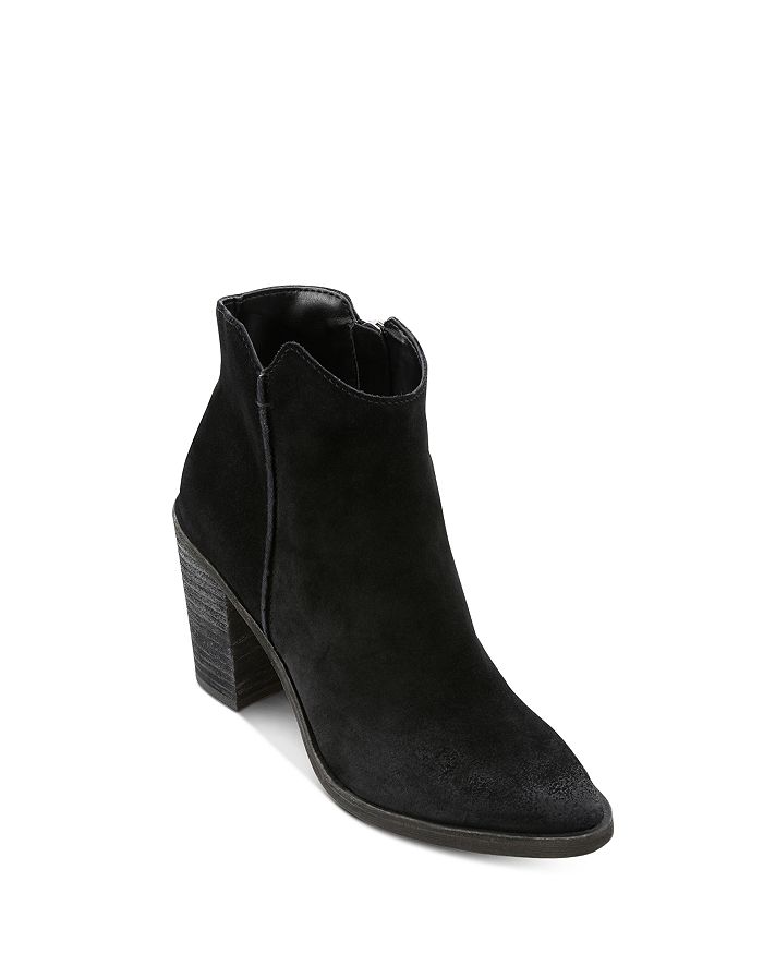 Dolce Vita Women's Seyon Stacked Heel Ankle Booties In Black Suede