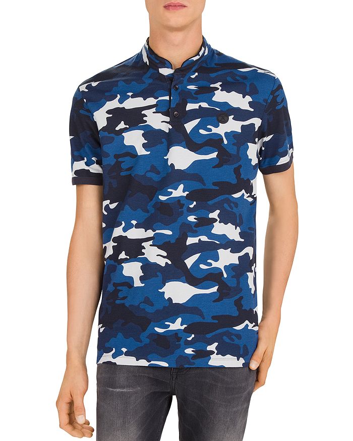 THE KOOPLES CAMOUFLAGE PIQUE SLIM FIT POLO SHIRT,HPOC19000S