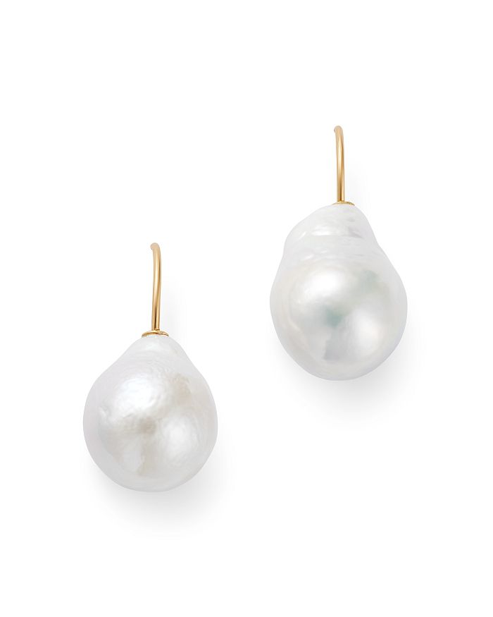 Bloomingdale's Cultured Freshwater Pearl Drop Earrings In 14k Yellow Gold - 100% Exclusive In White/gold