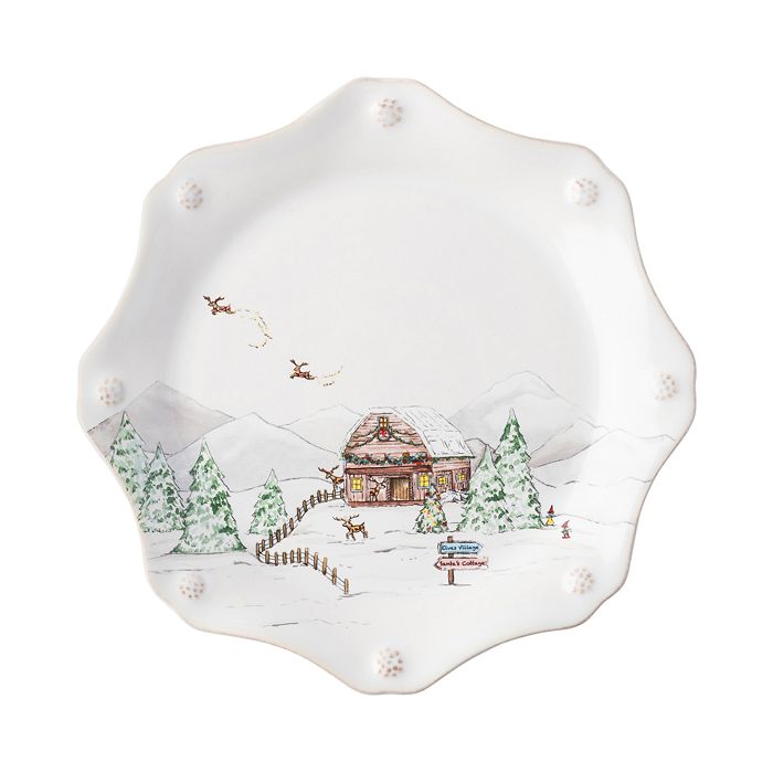 Juliska Berry & Thread North Pole Scalloped Dessert/salad Plate, Set Of 4 In Multi