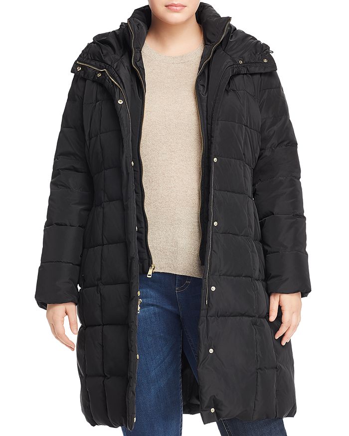 Cole haan signature plus size layered top down puffer coat