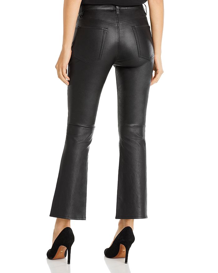 leather kick flare trousers