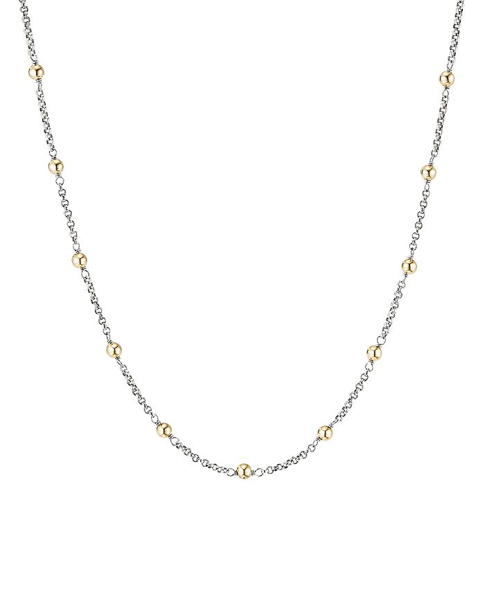 DAVID YURMAN STERLING SILVER & 18K YELLOW GOLD CABLE COLLECTIBLES BEAD & CHAIN NECKLACE, 36,N14778 S8BGG36