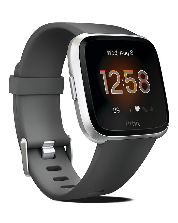 Fitbit Versa Lite Charcoal Silicone Strap Smart Watch 39mm | ModeSens