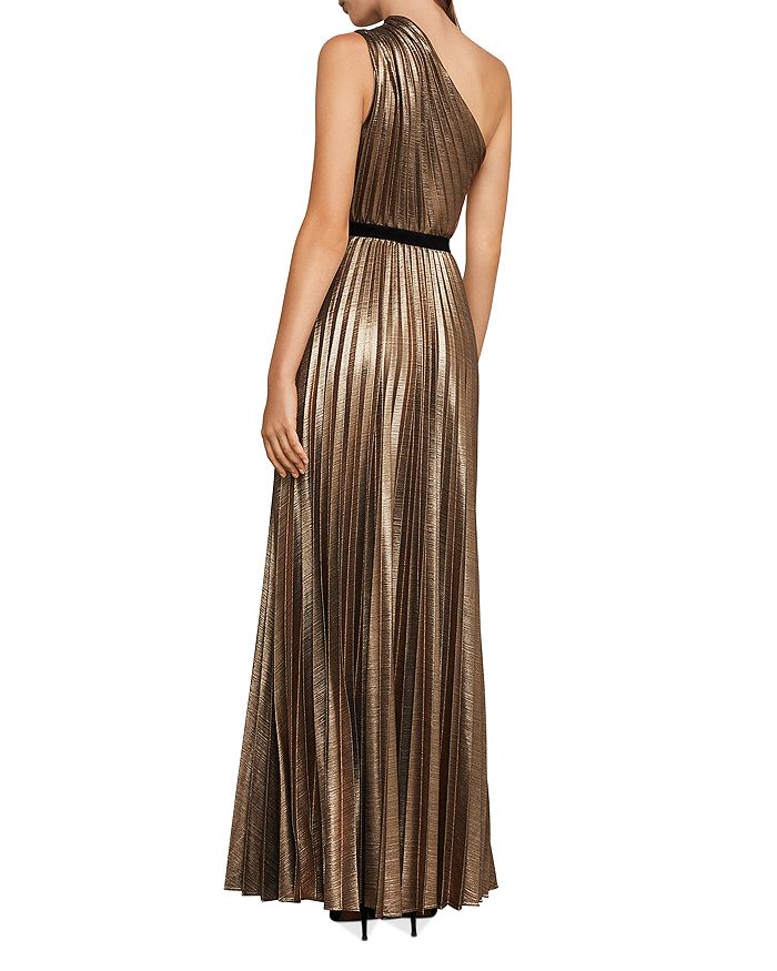 bcbgmaxazria raven pleated cutout gown