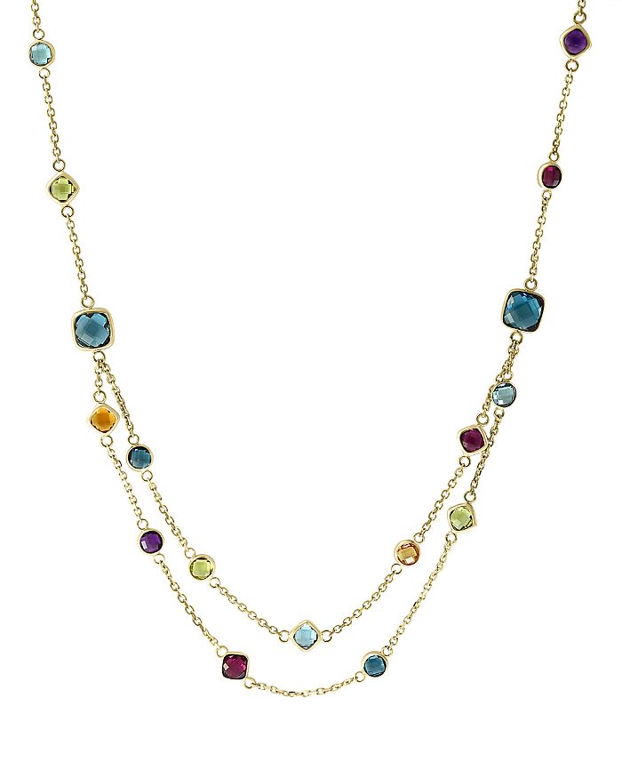 Bloomingdale's - Rainbow Gemstone Station Necklace in 14K Yellow Gold, 18" - 100% Exclusive