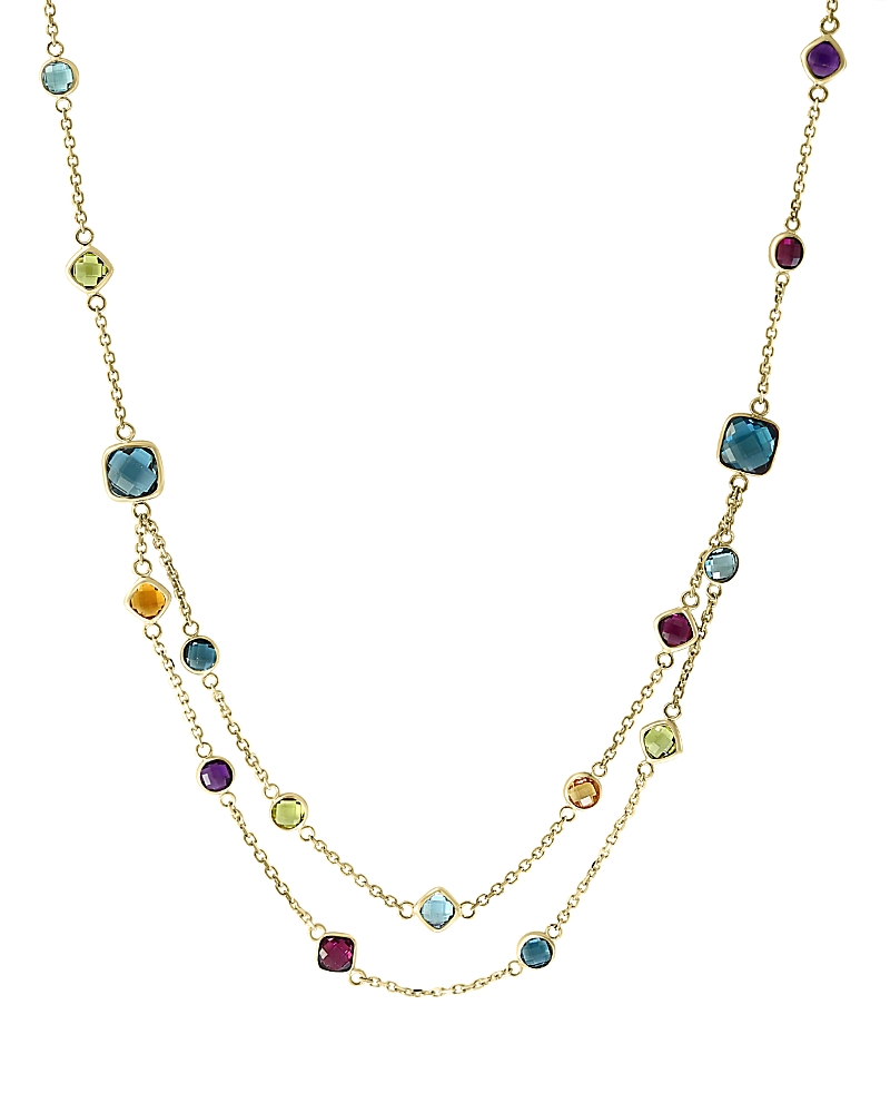 Bloomingdale's Fine Collection Rainbow Gemstone Station Necklace in 14K Yellow Gold, 18
