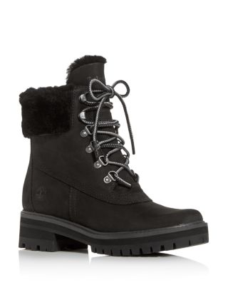 courmayeur valley shearling boot for women in black