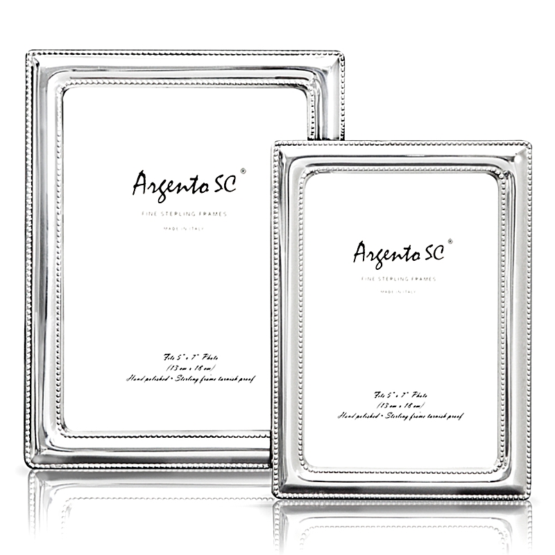 Argento Double Bead Sterling Silver Frame, 4 x 6