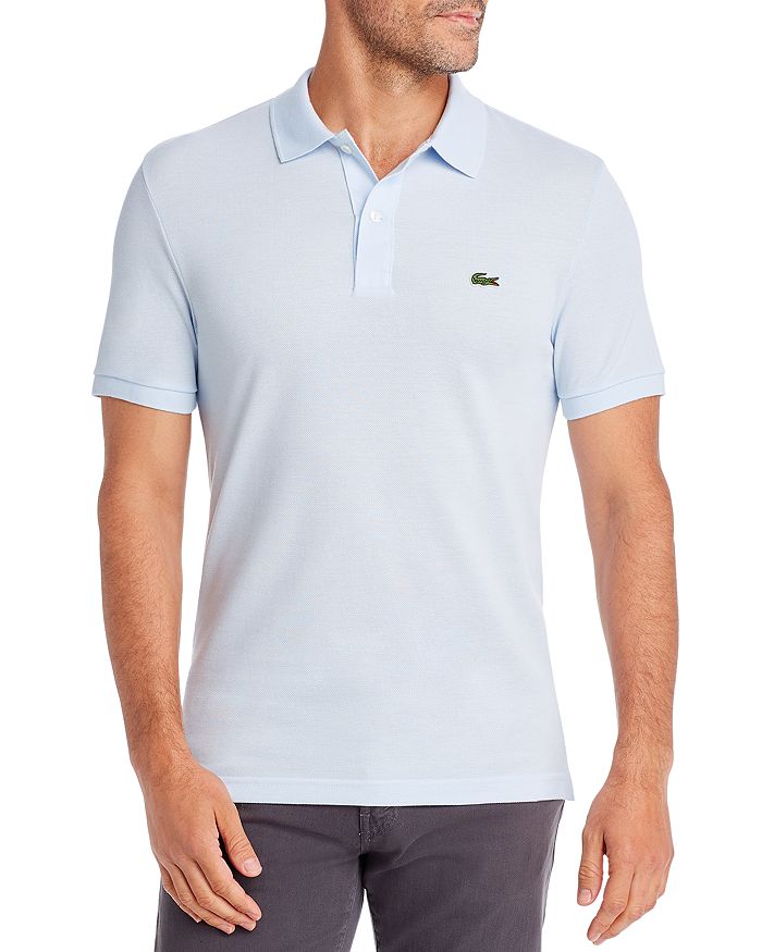 Lacoste Petit Pique Slim Fit Polo Shirt In Rill Light Blue