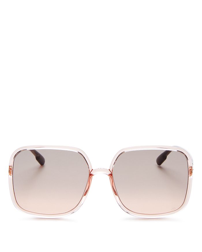 Dior Stellaire Square Sunglasses, 59mm In Coral/gray Fuschia