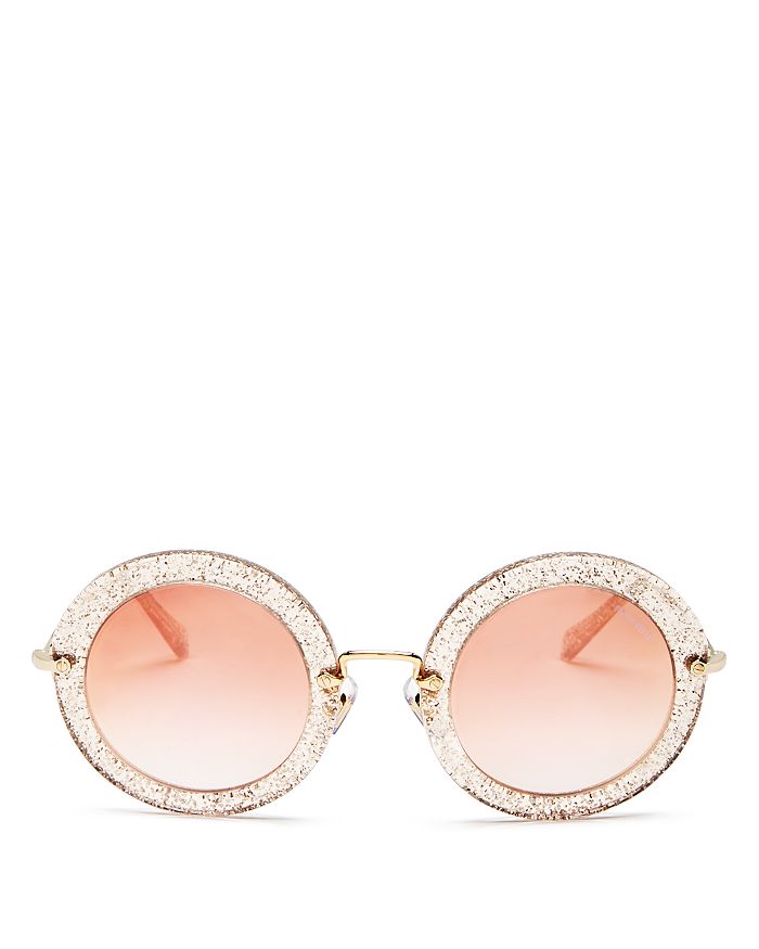 Miu miu sale round glitter sunglasses
