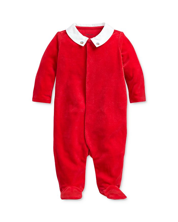 Ralph Lauren Boys' Embroidered Velour Footie Baby Bloomingdale's