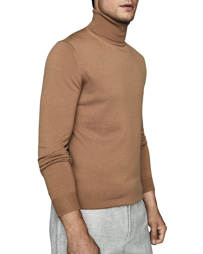 Reiss Caine Rollneck Wool Sweater In Camel