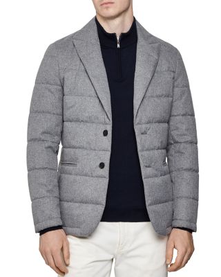 grey quilted blazer