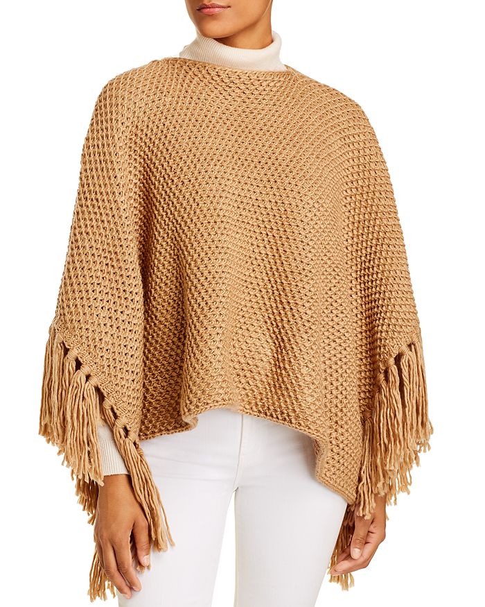 fringe trimmed poncho